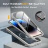 81DQrkzsa9L._AC_SL1500_ Miracase Glass Series Designed for iPhone 14 Pro Max Case 6.7 Inch, Upgrade Full-Body Magnetic Case with Built-in 9H Tempered Glass Screen Protector, with Camera Lens Protector, Magnetic Gray