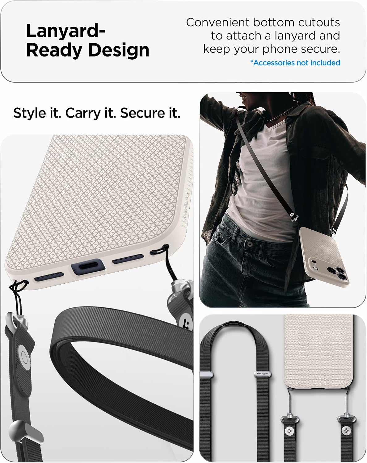 Spigen for iPhone 17 Pro Max Case, Liquid Air [TPU Covered Camera Control] [No Magnet Ring] [Military-Grade Protection] - Natural Titanium