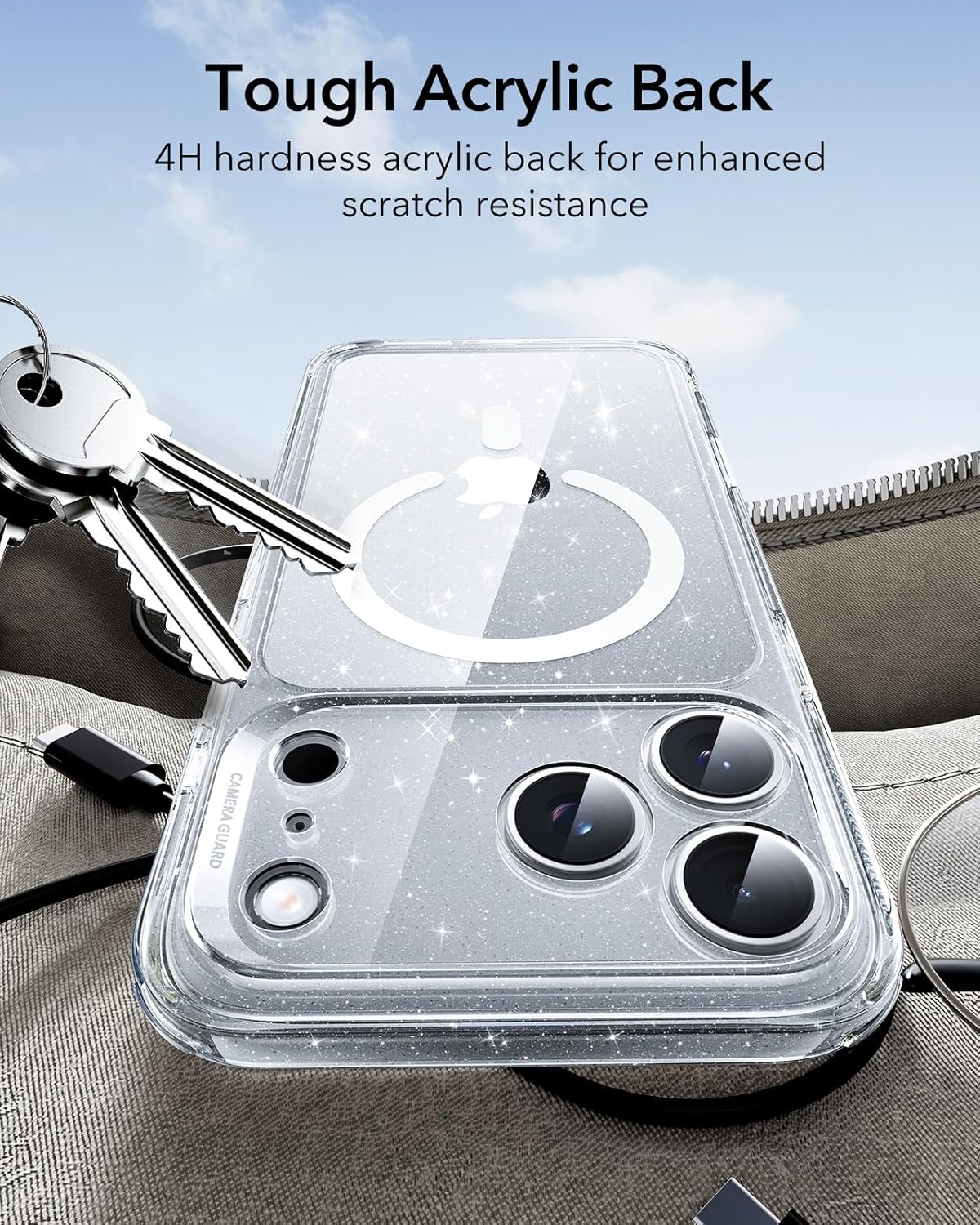 ESR for iPhone 17 Pro Max Case, Camera Control Cover, Compatible with MagSafe, Shockproof Military-Grade Protection, Magnetic Phone Case for iPhone 17 Pro Max, Classic Hybrid Case, Clear Shimmer