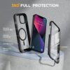 81F1kP0TWL._AC_SL1500_ Miracase for iPhone 13 mini Case 5.4",Full-Body Protection,Clear Bumper Case with Built-in 9H Tempered Glass Screen Protector,Military-Grade Drop Protection Outdoor Phone Case for iPhone 13 mini,Black
