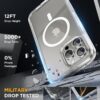 Miracase Magnetic for iPhone 16 Pro Case Full-Body Phone with Built-in Glass Screen Protector, [Compatible with MagSafe] Military Drop Proof 16 Pro Cover Bumper 6.3 inch, Clear