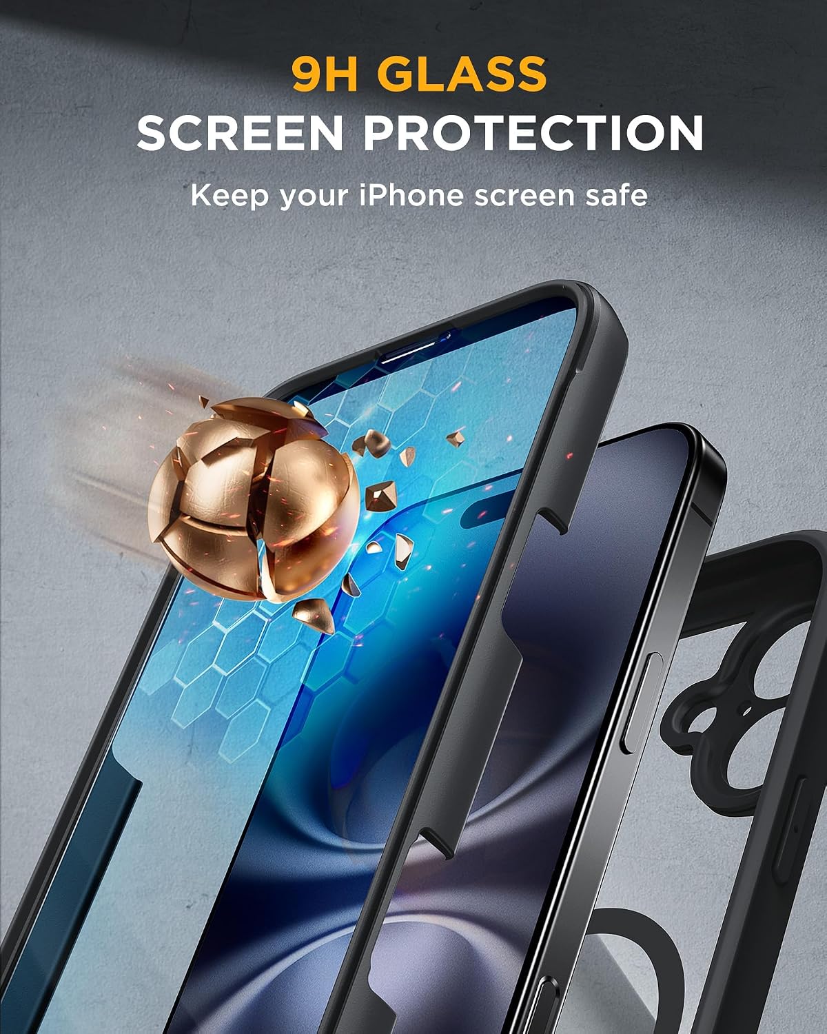 81FG4bUODzL._AC_SL1500_ Miracase for iPhone 16 Case 6.1'', Full-Body Bumper Phone case with Built-in Full Glass Screen &Camera Control,No Gap,Compatible with MagSafe,Drop Proof 16 Cover,Black