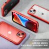 81GWXg8cwML._AC_SL1500_ Miracase Glass Series Designed for iPhone 14 Case 6.1 inch, 2023 Upgrade Full-Body Clear Bumper Case with Built-in 9H Tempered Glass Screen Protector and Camera Lens Protector,Red