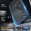Miracase Magnetic for iPhone 16 Plus Case Full-Body Phone with Built-in Glass Screen Protector, [Compatible with MagSafe] Military Drop Proof 16 Plus Cover Bumper, Storm Blue