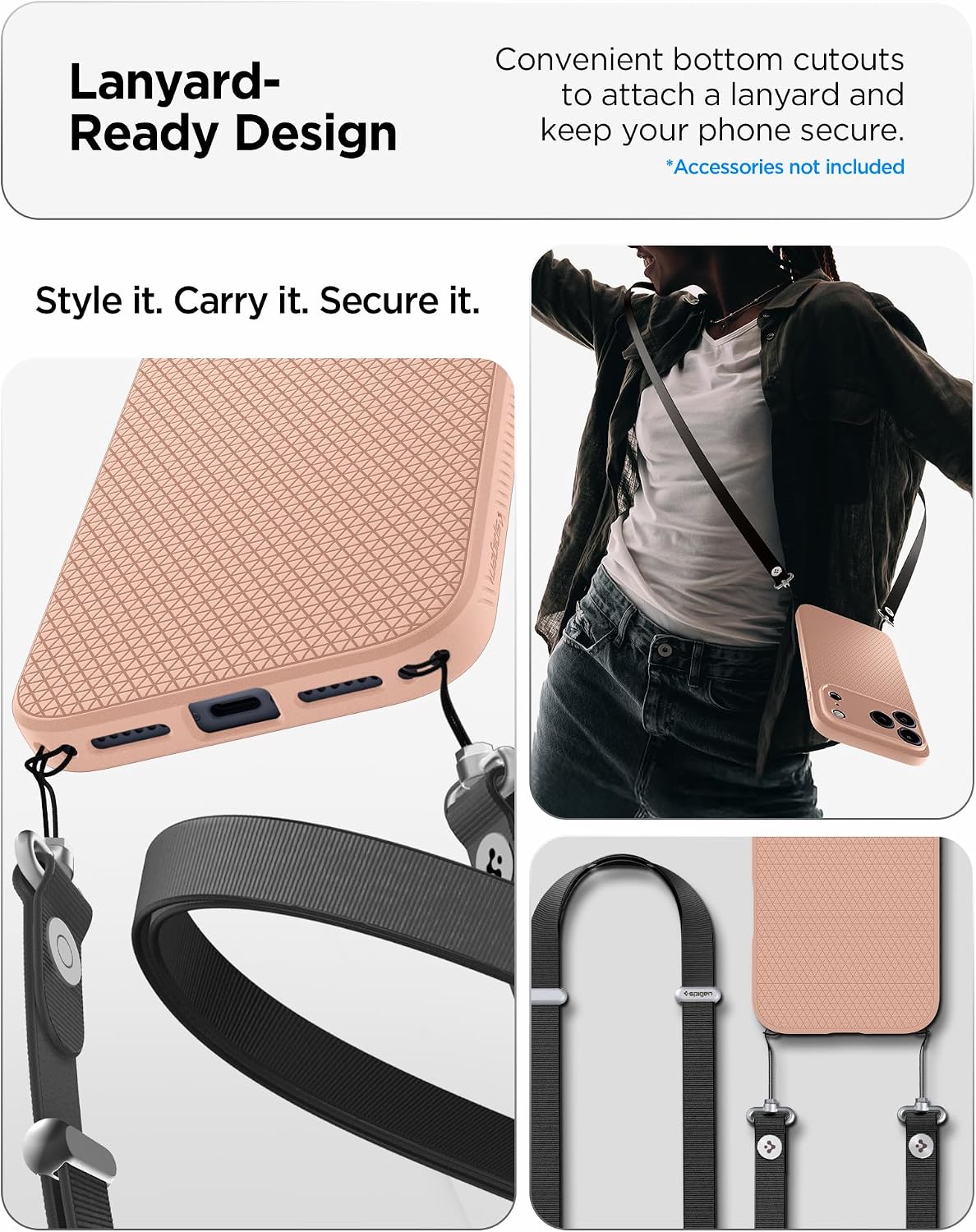 Spigen for iPhone 17 Pro Max Case, Liquid Air [TPU Covered Camera Control] [No Magnet Ring] [Military-Grade Protection] - Rose Titanium