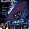 Eastinbox for iPhone 17 Case [16FT Military Grade Shockproof], Anti-Slip Anti-Scratch, Slim Translucent Frosted Matte Phone Cover, Case for i Phone17 6.3", Purple