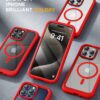 81Lo-30RB0L._AC_SL1500_ Miracase Magnetic for iPhone 15 Pro Case Full-Body Bumper Phone case with Built-in Glass Screen Protector& Camera Protector, Military Drop Proof 15 Pro Cover, Magnetic Red