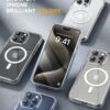 Miracase Magnetic for iPhone 15 Pro Case Full-Body Bumper Phone case with Built-in Glass Screen Protector& Camera Protector, [Compatible with MagSafe] Military Drop Proof 15 Pro Cover 6.1 inch,Clear