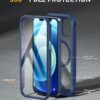 Miracase Magnetic for iPhone 12 mini Case, [360 Full-Body Protection & Complete Camera Guard], Drop & Scratch-Resistant, Shockproof, Stylish Clear iPhone Case, iPhone 12 mini Cover, Blue