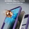 Miracase Magnetic for iPhone 15 Pro Max Case 6.7'' [Compatible with Magsafe] Full-Body Drop Proof Phone Case for iPhone 15 ProMax with Built-in 9H Tempered Glass Screen Protector,Magnetic Purple