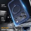 Miracase for iPhone 17 Pro Max Case with 360° Magnetic Ring Stand [Magnetic with Magsafe] Full-Body Drop Proof Bumper Phone Case with Built-in 11H Tempered Glass Screen Protector,Blue