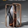 Miracase Magnetic for iPhone 16 Pro Case Full-Body Phone with Built-in Glass Screen Protector, [Compatible with MagSafe] Military Drop Proof 16 Pro Cover Bumper 6.3 inch, Gold Brown