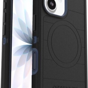 OtterBox iPhone 17 (Only) - Defender Series Case - Black Shadow (Black & Blue) - Snaps on MagSafe - Tough - Rugged & Durable