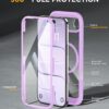 Miracase Magnetic for iPhone Air Case 6.5" [Compatible with MagSafe] Full-Body Phone Case with Built-in Glass Screen Protector & Camera Control,Drop Proof iPhone 17 Air Case Cover, Purple