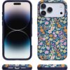 81PEceoUdEL._AC_SL1500_ Casely iPhone 17 Pro Case | Full Bloom | Navy Floral | Bold Protective Design | Compatible with MagSafe