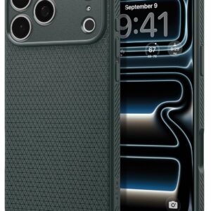 Spigen for iPhone 17 Pro Case, Liquid Air [TPU Covered Camera Control] [No Magnet Ring] [Military-Grade Protection] - Abyss Green