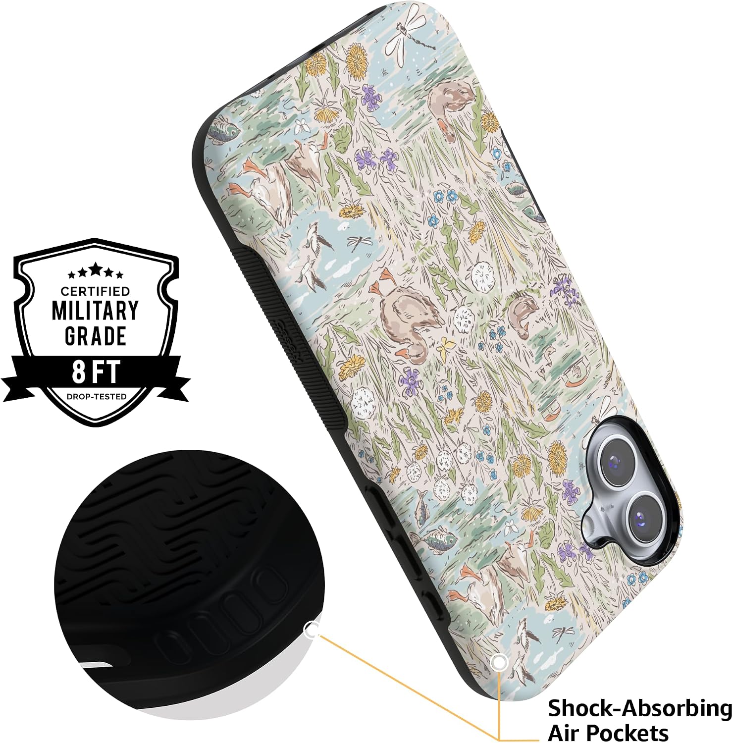 81R2Wn8ErL._AC_SL1500_ Casely iPhone 16 Plus Case | The Waddle Path | Duck Pond | Bold Protective Design | Compatible with MagSafe