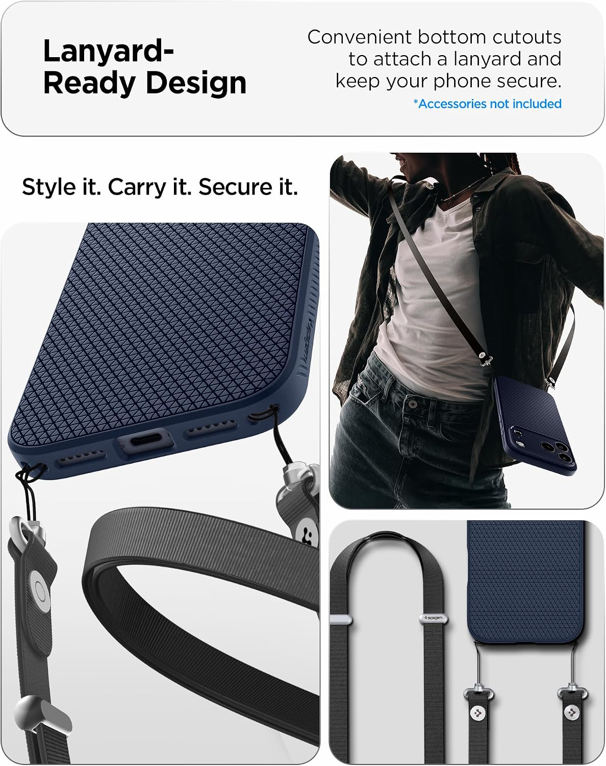 Spigen for iPhone 17 Pro Case, Liquid Air [TPU Covered Camera Control] [No Magnet Ring] [Military-Grade Protection] - Navy Blue