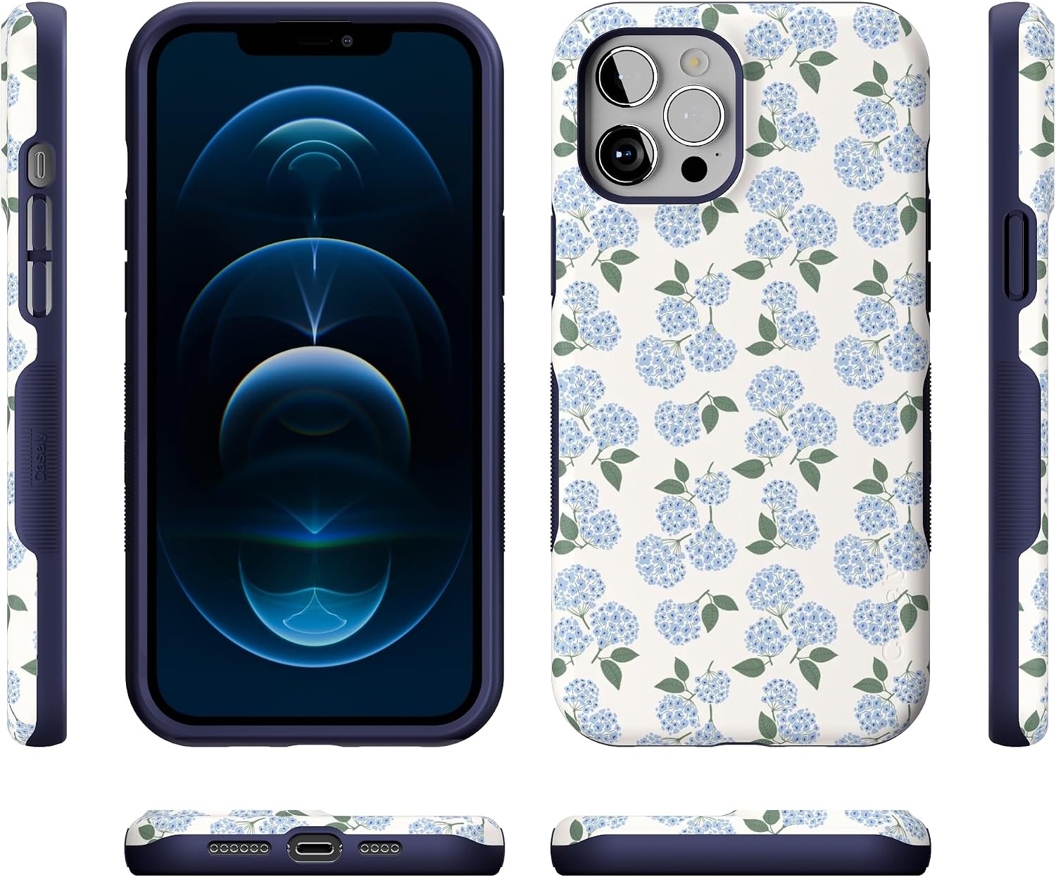 81RjmRxrF0L._AC_SL1500_ Casely iPhone 12 Pro Max Case | Nantucket Cottage | Blue Hydrangea | Bold Protective Design | Compatible with MagSafe