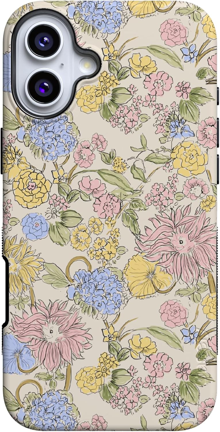 81SYT5ISGL._AC_SL1500_ Casely iPhone 16 Case | Prairie Blooms | Pastel Floral | Bold Protective Design | Compatible with MagSafe