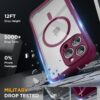 Miracase Magnetic for iPhone 16 Pro Case Full-Body Phone with Built-in Glass Screen Protector, [Compatible with MagSafe] Military Drop Proof 16 Pro Cover Bumper 6.3 inch, Plum