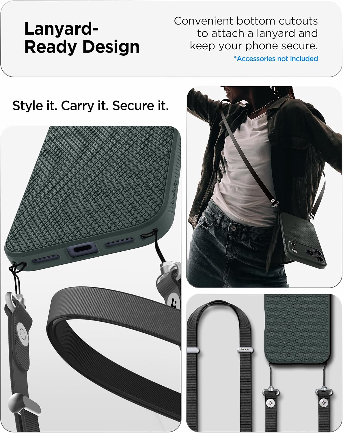 Spigen for iPhone 17 Pro Max Case, Liquid Air [TPU Covered Camera Control] [No Magnet Ring] [Military-Grade Protection] - Abyss Green