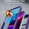 Miracase Magnetic for iPhone 13 Pro Max Case 6.7 inch, (Compatible with MagSafe) Upgrade Full-Body Clear Phone Bumper Case with Built-in 9H Tempered Glass Screen Protector, Magnetic Purple