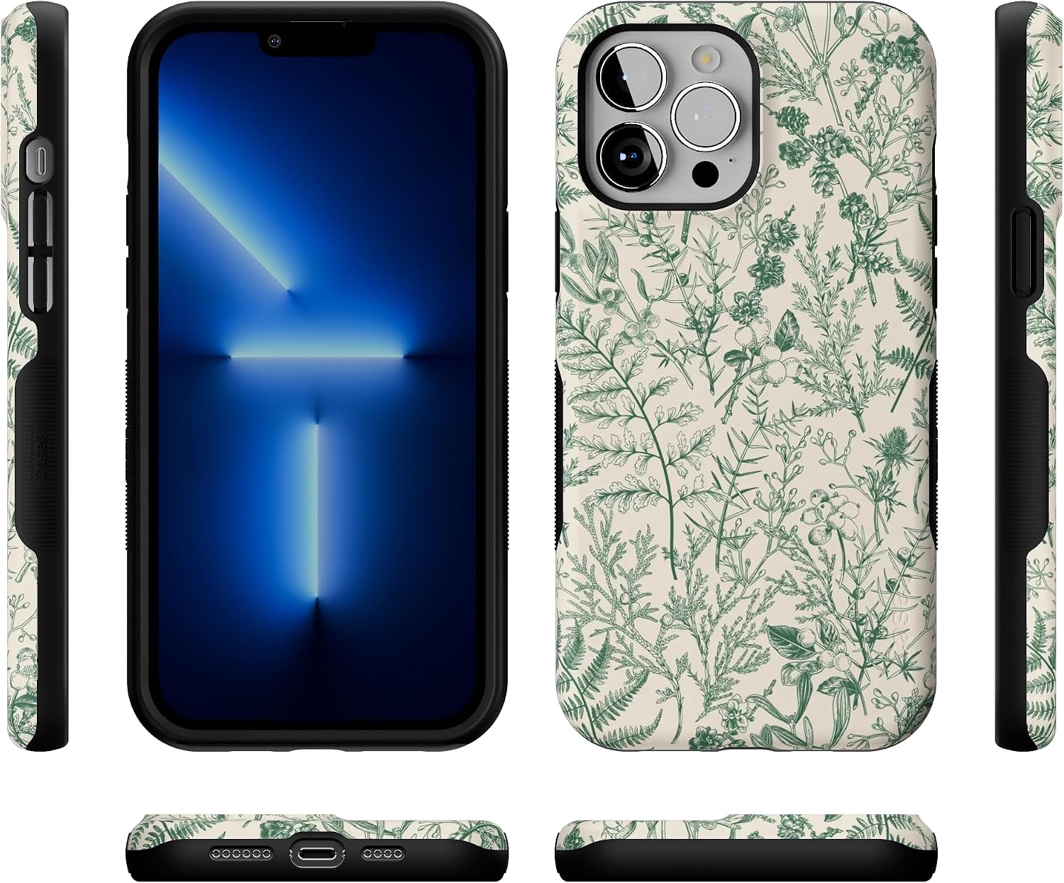 81UkeR3gjhL._AC_SL1500_ Casely iPhone 13 Pro Max Case | Green Floral | Sage Garden | Bold Protective Design | Compatible with MagSafe