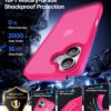 Eastinbox for iPhone 16 Case [16FT Military Grade Shockproof], Anti-Slip Anti-Scratch, Slim Translucent Frosted Matte Protective Cover, i Phone 16 Phone Case 6.1", Hotpink