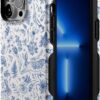 Casely iPhone 13 Pro Case | Blue Vintage Rabbits in Spring Flowers | Compatible with MagSafe | Bold Protective Design