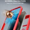 81VX4muItIL._AC_SL1500_ Miracase Magnetic for iPhone 15 Pro Case Full-Body Bumper Phone case with Built-in Glass Screen Protector& Camera Protector, Military Drop Proof 15 Pro Cover, Magnetic Red