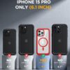 81VZBysDtHL._AC_SL1500_ Miracase Magnetic for iPhone 15 Pro Case Full-Body Bumper Phone case with Built-in Glass Screen Protector& Camera Protector, Military Drop Proof 15 Pro Cover, Magnetic Red
