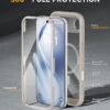 Miracase Magnetic for iPhone Air Case 6.5" [Compatible with MagSafe] Full-Body Phone Case with Built-in Glass Screen Protector & Camera Control,Drop Proof iPhone 17 Air Case Cover, Grey Titanium
