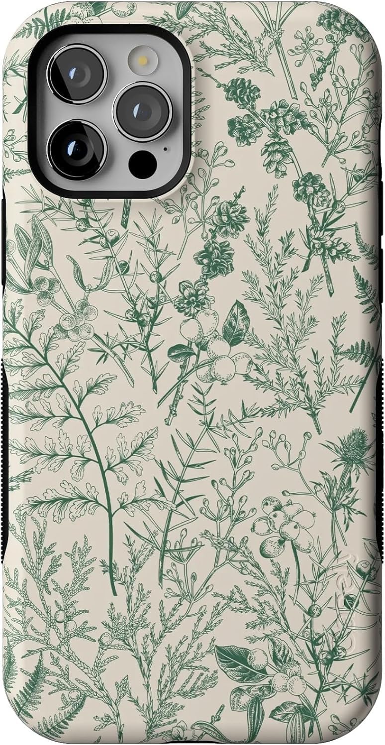 81XtreDpzRL._AC_SL1500_ Casely iPhone 12/12 Pro Case | Sage Garden | Green Floral | Bold Protective Design | Compatible with MagSafe
