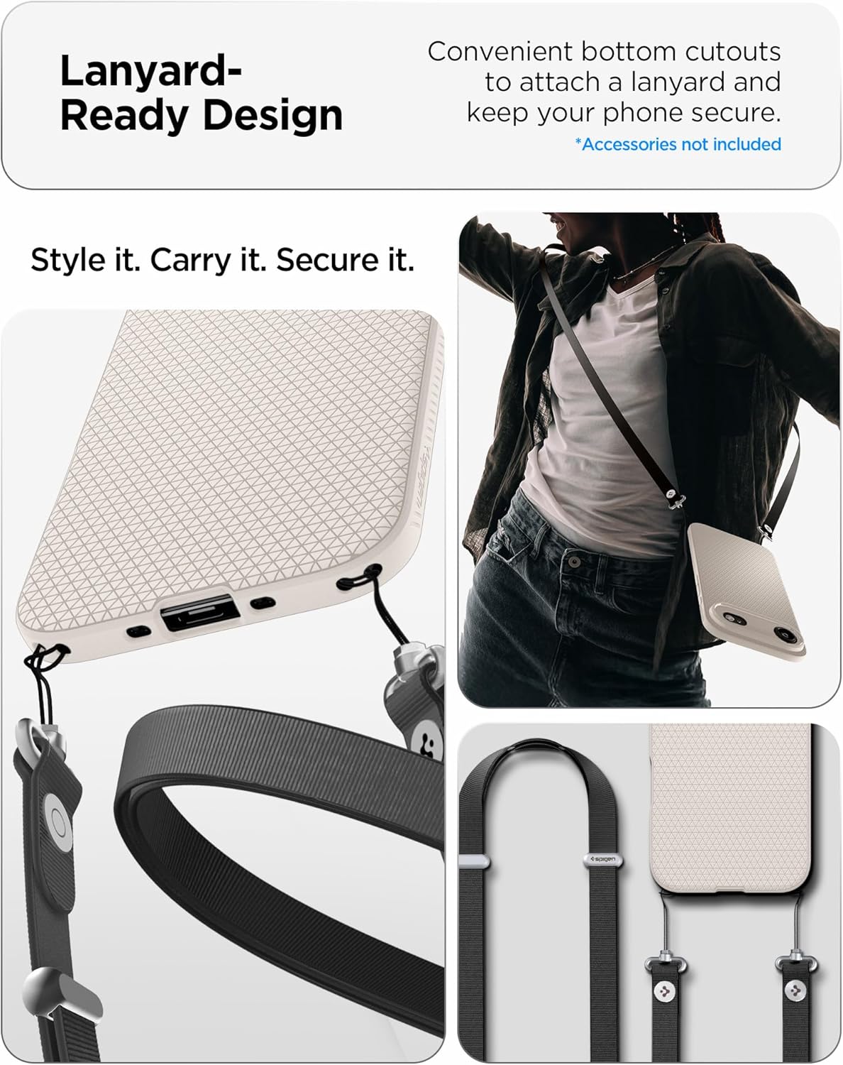 Spigen for iPhone Air Case, Liquid Air [TPU Covered Camera Control] [No Magnet Ring] [Military-Grade Protection] - Natural Titanium