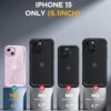 Miracase Glass Series for iPhone 15 Case [Compatible with MagSafe] Full-Body Magnetic Bumper Case with Built-in 9H Tempered Glass Screen Protector + Camera Lens Protector, Light Purple