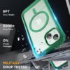 Miracase Magnetic for iPhone 15 Plus Case 6.7'' [Compatible with Magsafe] Full-Body Military Drop Proof 15 Plus Phone Case Cover with Built-in 9H Tempered Glass Screen Protector,Magnetic Green