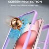 Miracase Glass Series for iPhone 15 Case [Compatible with MagSafe] Full-Body Magnetic Bumper Case with Built-in 9H Tempered Glass Screen Protector + Camera Lens Protector, Light Purple