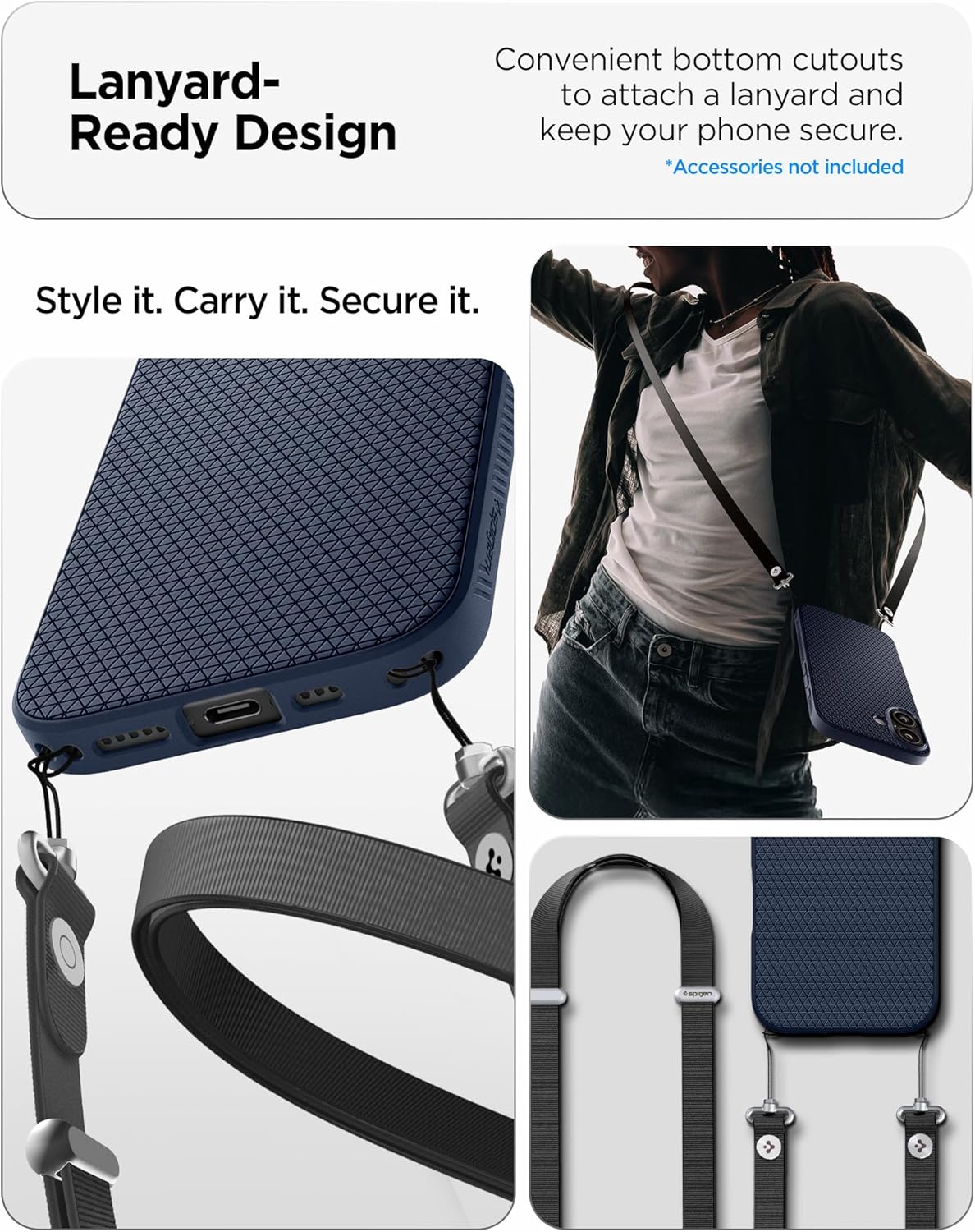 Spigen for iPhone 17 Case, Liquid Air [TPU Covered Camera Control] [No Magnet Ring] [Military-Grade Protection] - Navy Blue