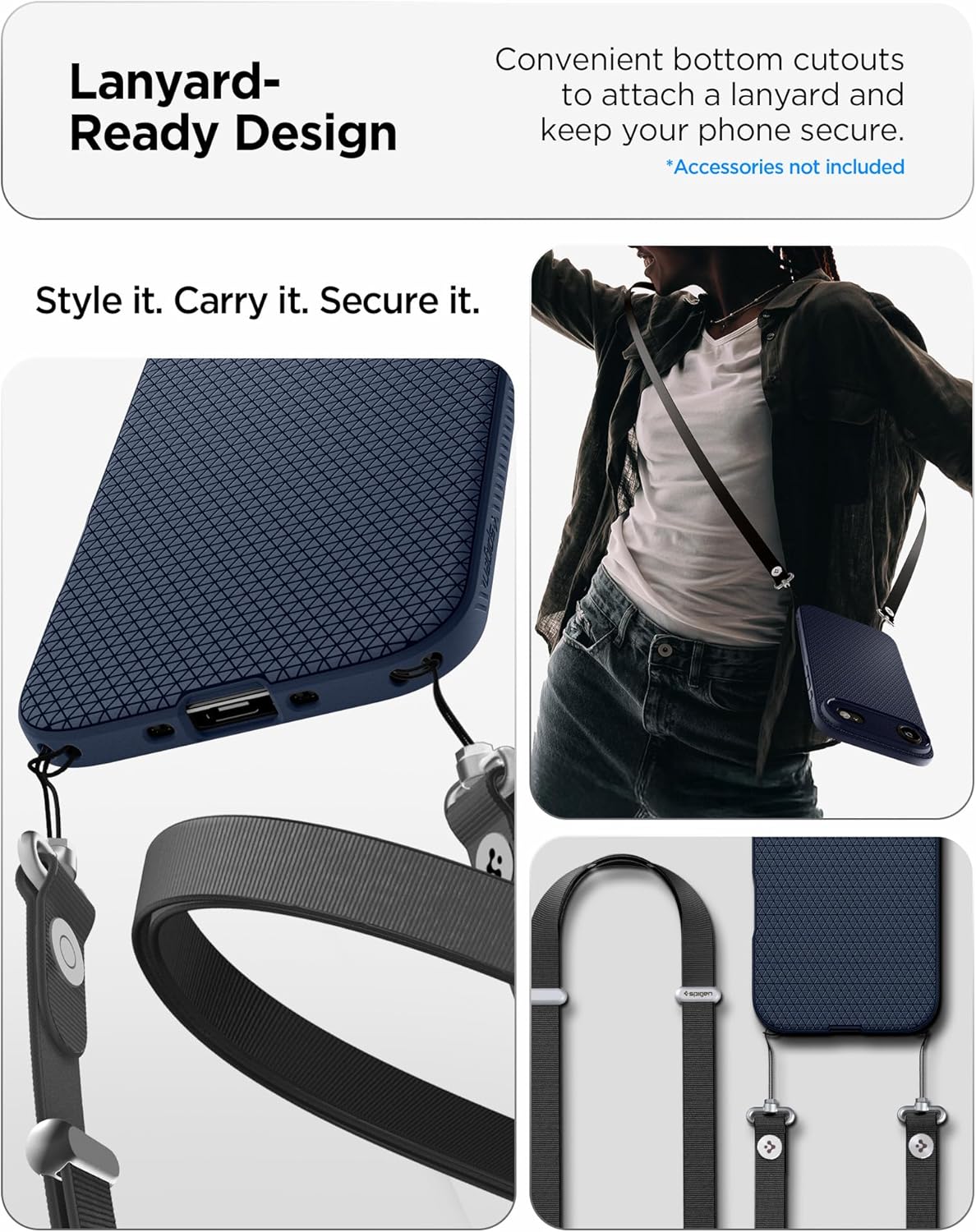 Spigen for iPhone Air Case, Liquid Air [TPU Covered Camera Control] [No Magnet Ring] [Military-Grade Protection] - Navy Blue