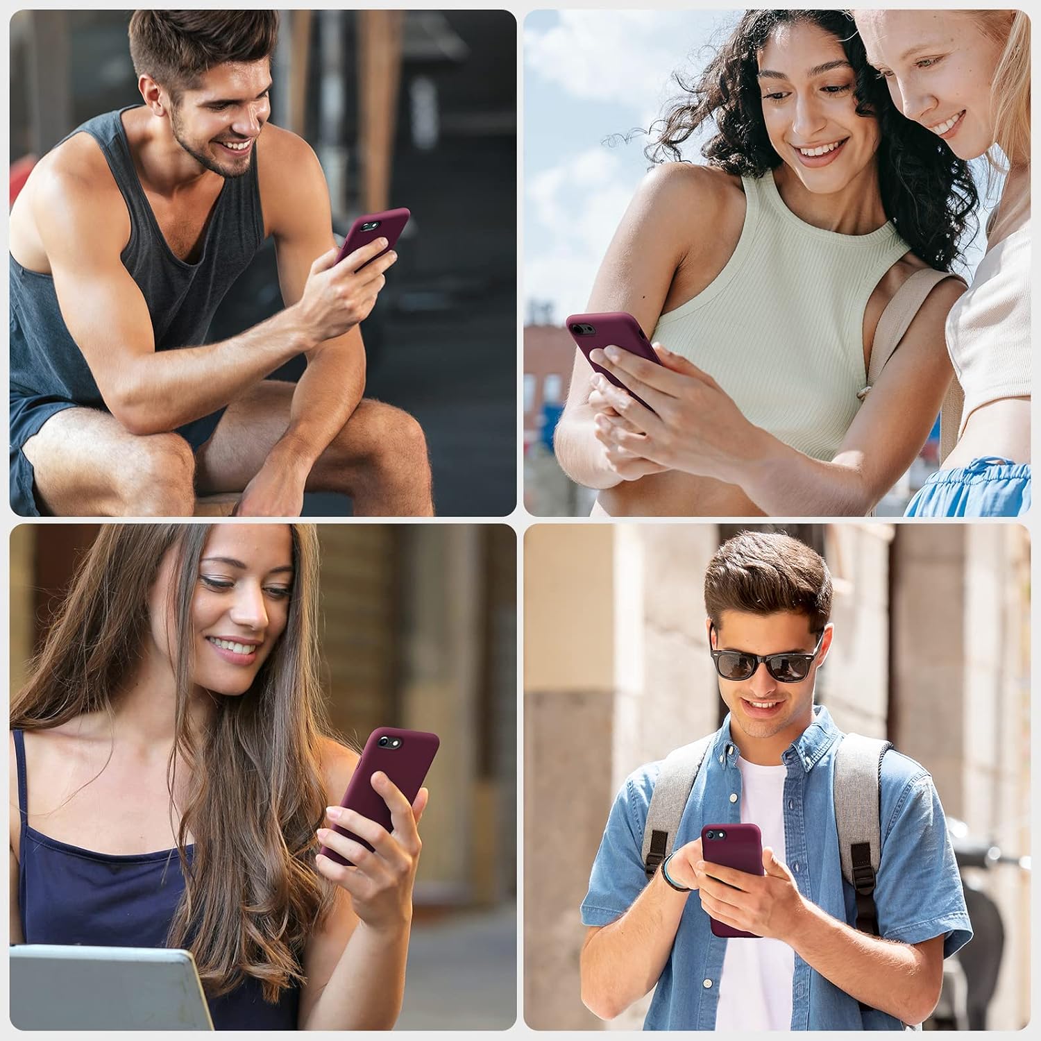 81bQbZp4-4L._AC_SL1500_ Miracase Ultra Slim Designed for iPhone SE Case 2022(3rd Gen)/iPhone SE 2020 Case(2nd Gen)/iPhone 7 Case/iPhone 8 Case with Screen Protector, Multi-Color Silicone Shockproof Phone Case(Dark Green)