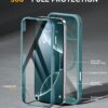 Miracase Magnetic for iPhone 16 Pro Case Full-Body Phone with Built-in Glass Screen Protector, [Compatible with MagSafe] Military Drop Proof 16 Pro Cover Bumper 6.3 inch, Green