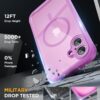 Miracase for iPhone 16 Case 6.1'', [Bubble Free] Full-Body Bumper Phone case with Built-in Full Glass Screen &Camera Control,No Gap,Compatible with MagSafe,Drop Proof 16 Cover,Pink