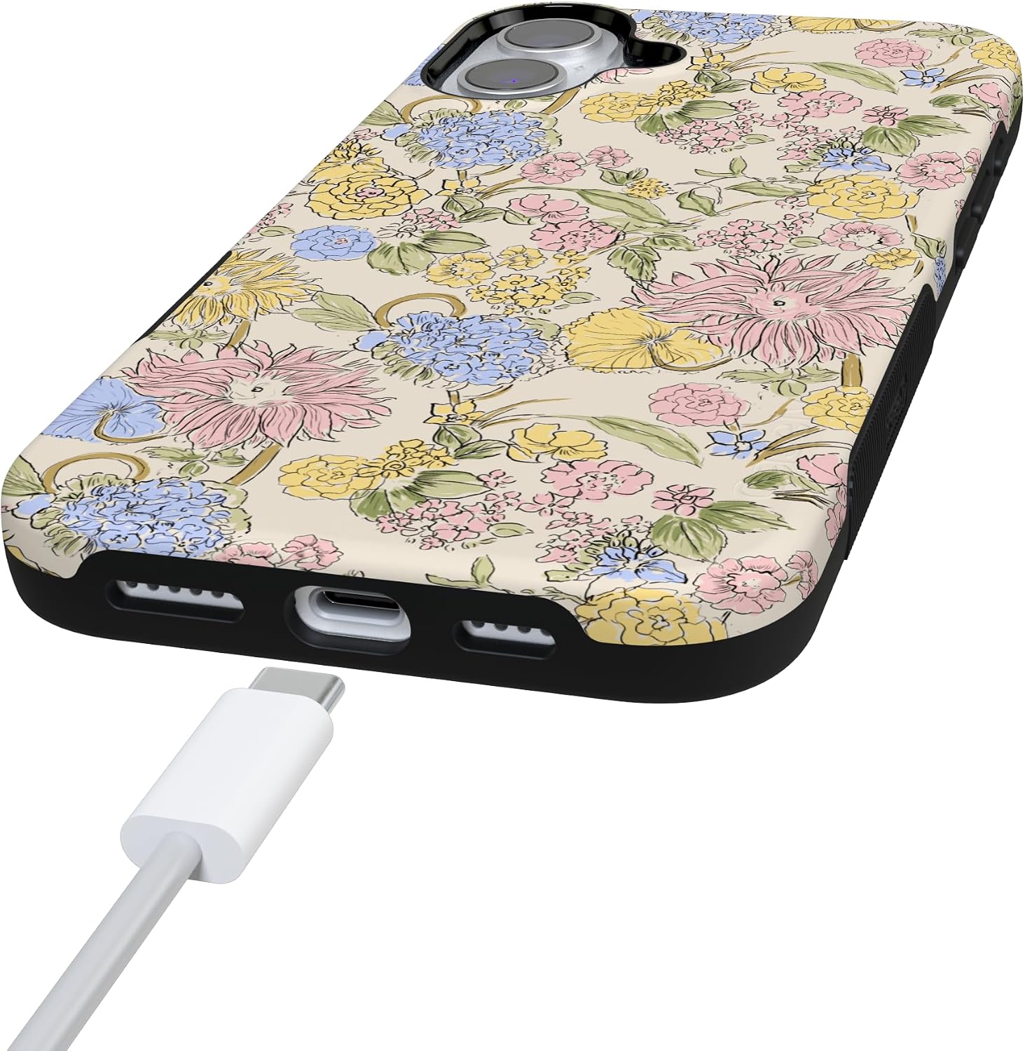 81eVu-mwtCL._AC_SL1500_ Casely iPhone 16 Case | Prairie Blooms | Pastel Floral | Bold Protective Design | Compatible with MagSafe