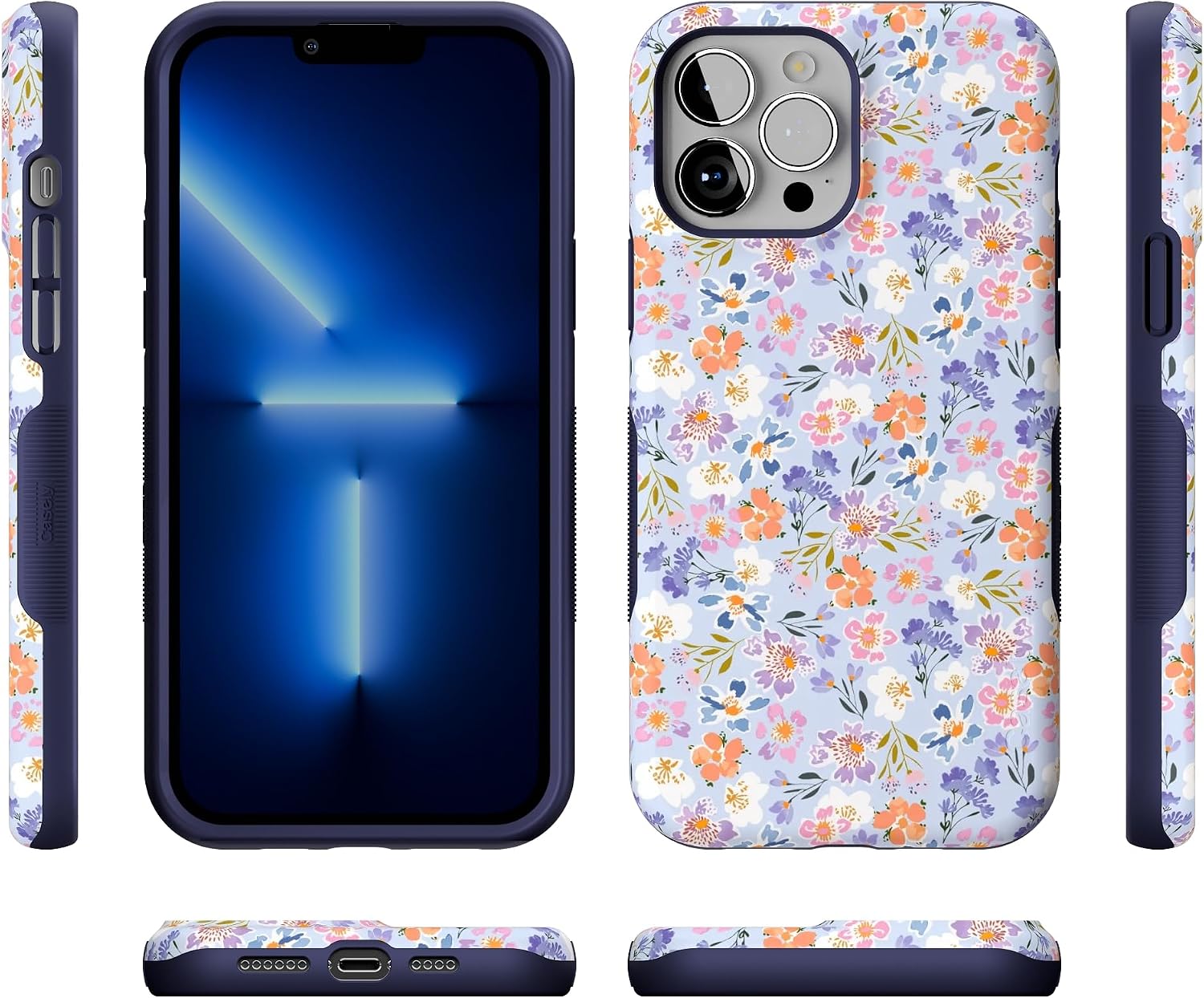 81feJCfVVL._AC_SL1500_ Casely iPhone 13 Pro Case | Poppy Meadows | Pastel Floral | Bold Protective Design | Compatible with MagSafe