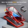 81gKUdRaywL._AC_SL1500_ Miracase Glass Series Designed for iPhone 14 Plus Case 6.7 inch, 2023 Upgrade Full-Body Magnetic Clear Case with Built-in 9H Tempered Glass Screen Protector,Compatible with MagSafe, Red