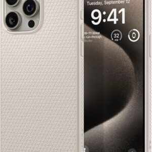 Spigen Liquid Air Designed for iPhone 15 Pro Case (2023) [Military-Grade Protection] - Natural Titanium