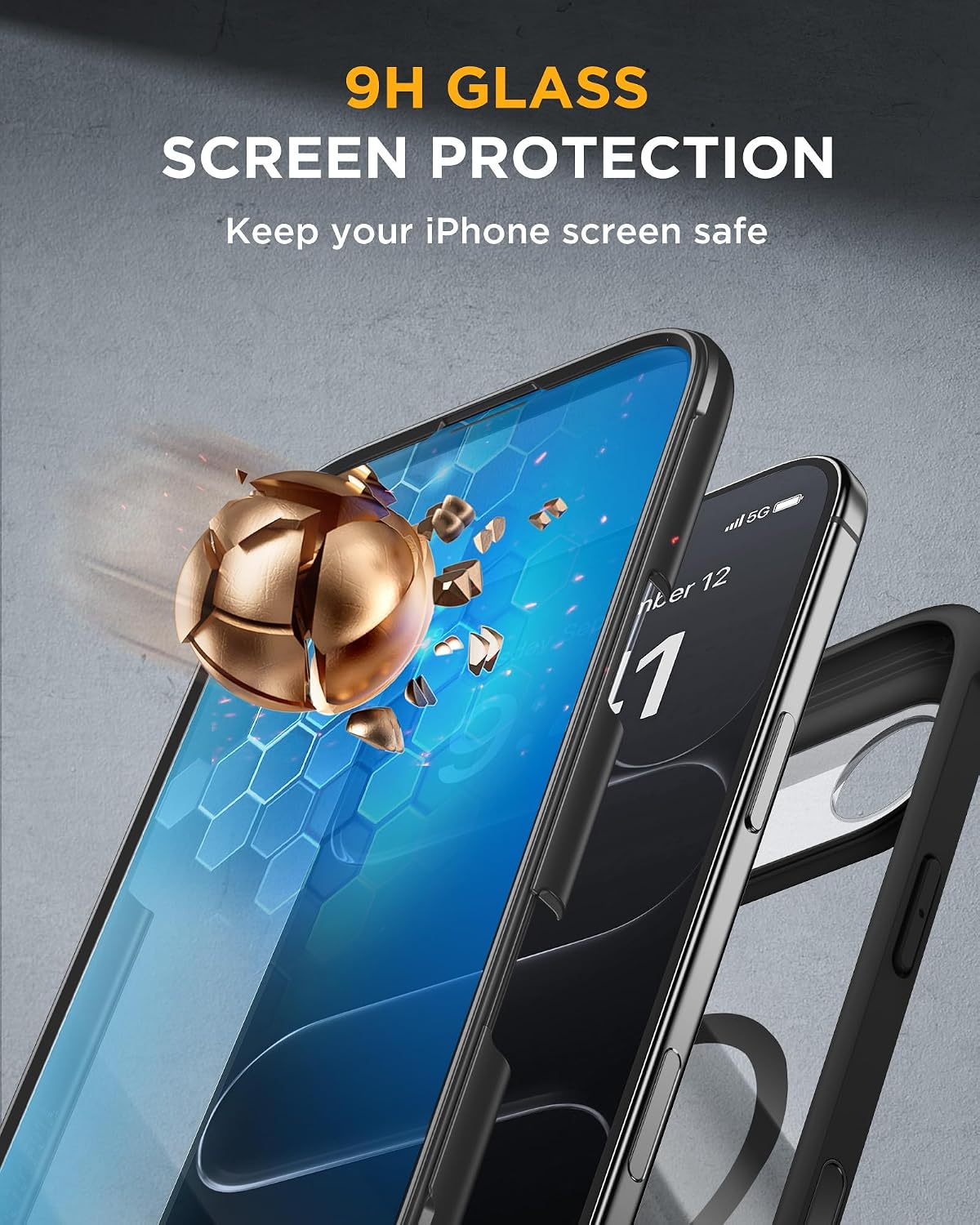 81hF6wLe9bL._AC_SL1500_ Miracase Magnetic for iPhone Air Case 6.5" with Camera Control, Full Body Bumper Anti-Bend Slim Phone Case 17 Air, Built-in No-Bubble Tempered Glass Screen Protector, Fit for MagSafe, Black