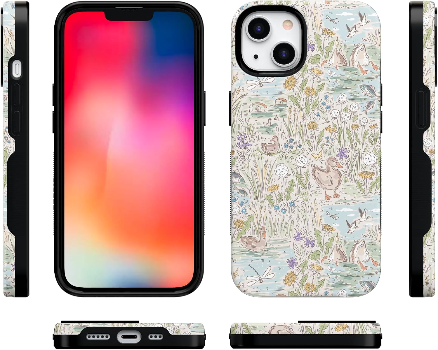 81hYFzkzGaL._AC_SL1500_ Casely iPhone 13 Case | The Waddle Path | Duck Pond | Bold Protective Design | Compatible with MagSafe
