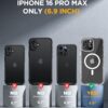 Miracase for iPhone 16 Pro Max Case 6.9'', [Bubble Free] Full-Body Bumper Phone case with Built-in Full Glass Screen &Lens Protector,Compatible with MagSafe,Drop Proof 16 Pro Max Cover,Clear Glitter